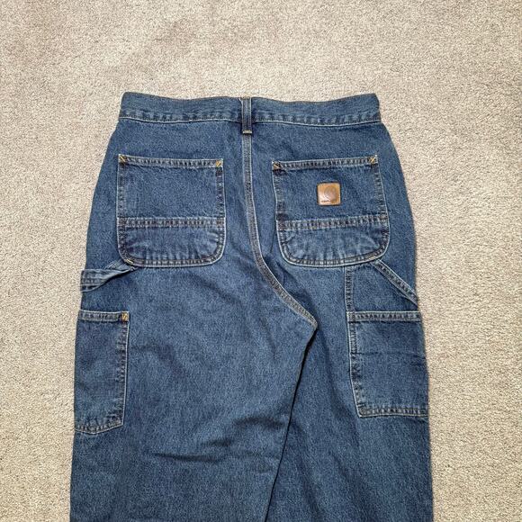 Carhartt Men’s Jeans 30x34 B13 DPS Original Loose Fit Carpenter Blue Denim Pants - Picture 3 of 7